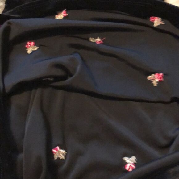 Circo Black Velvet Dress Embroidered Roses 12M - Picture 13 of 16